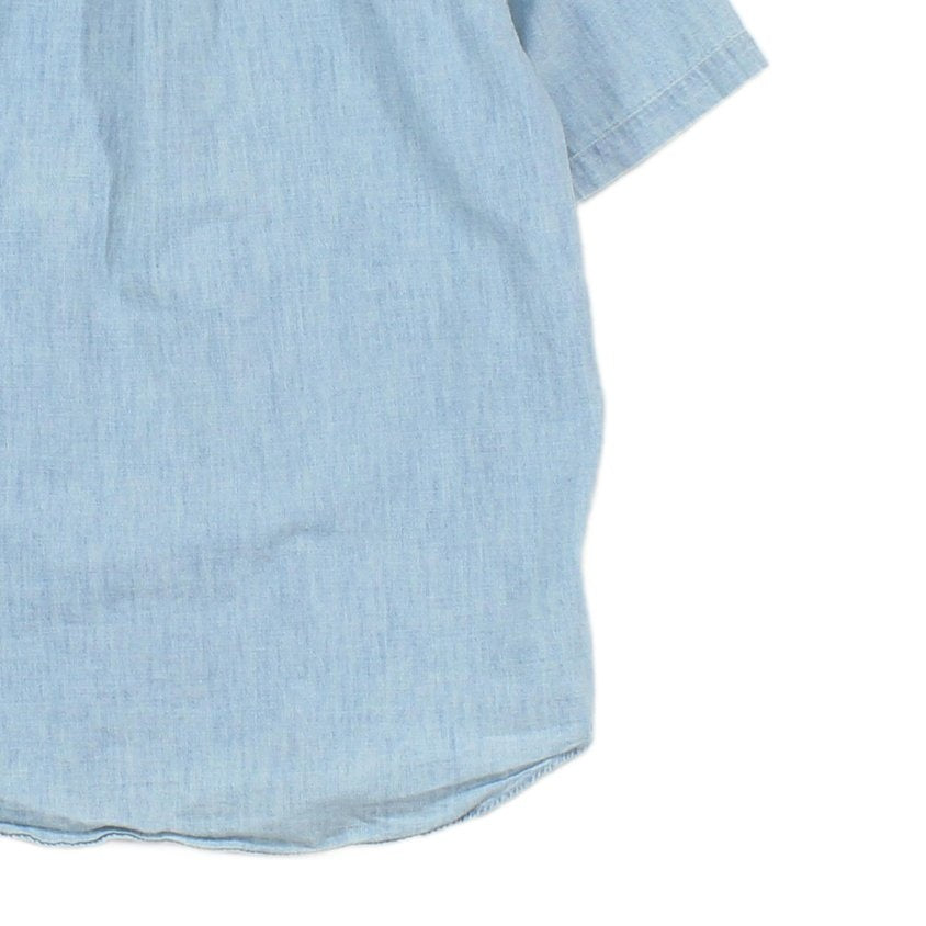 Mens Chambray Shirt Short Sleeve Button Down