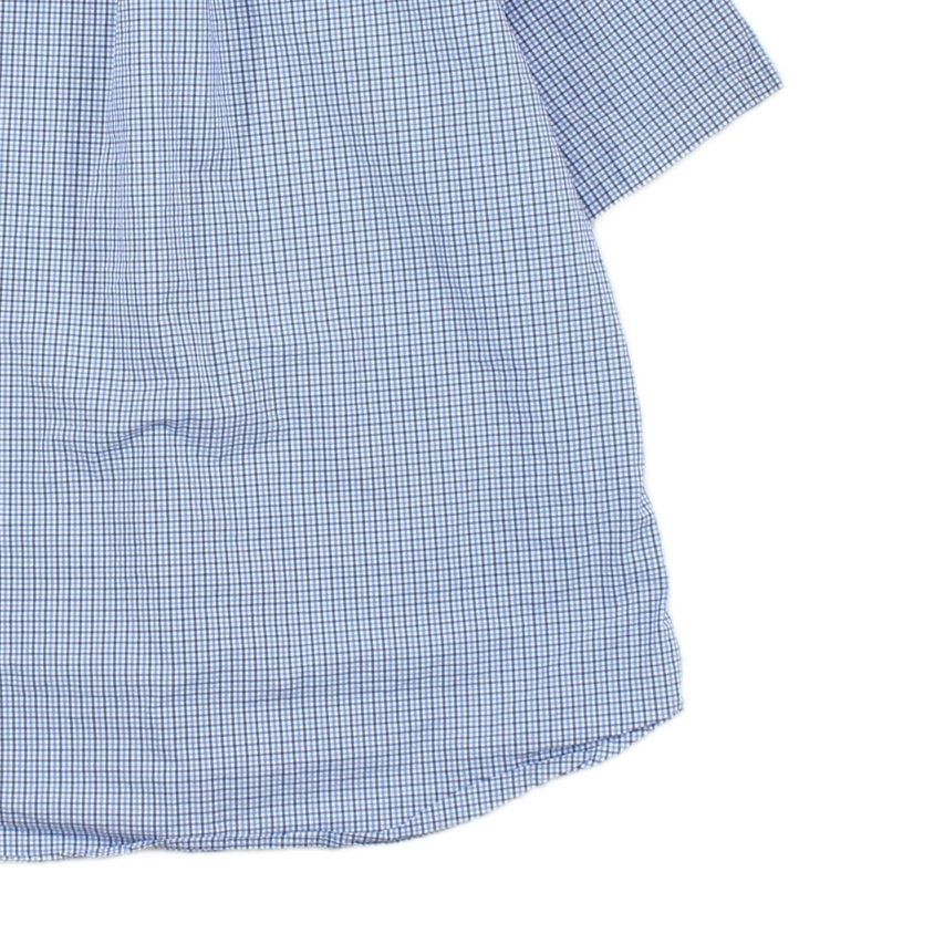 Mens Check Shirt Short Sleeve Slim Fit