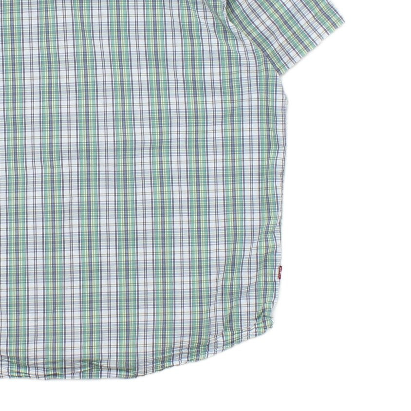 Mens Check Shirt Button Up Short Sleeve Classic