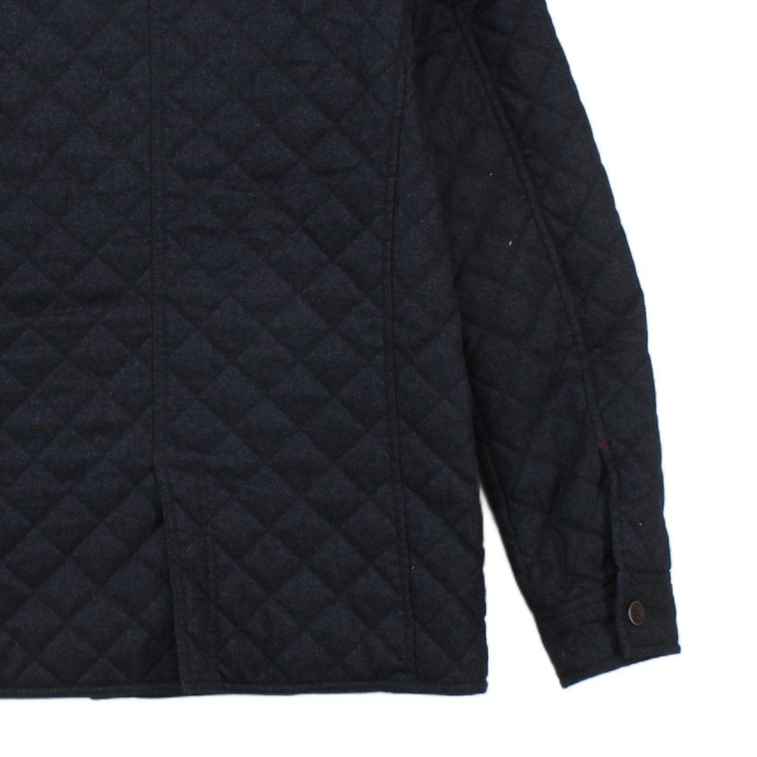 Mens Quilted Jacket Corduroy Collar Button
