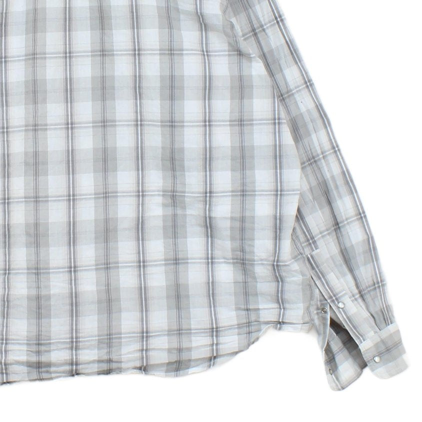 Mens Plaid Shirt Western Snap Long Sleeve Check