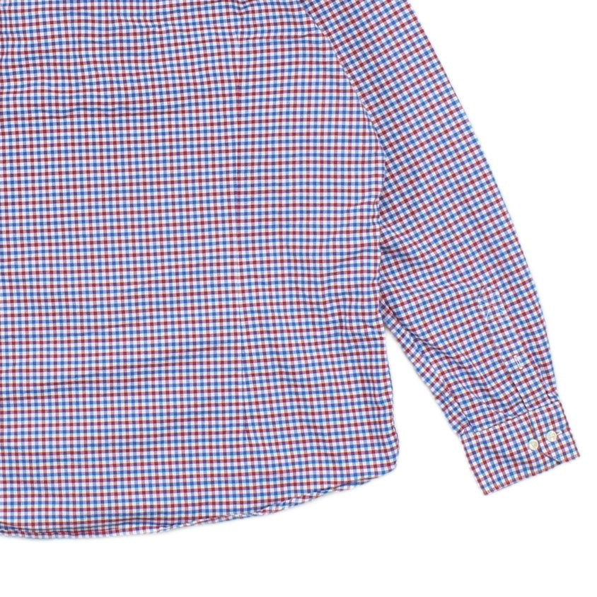 Mens Check Shirt Stretch Long Sleeve Tailored Fit