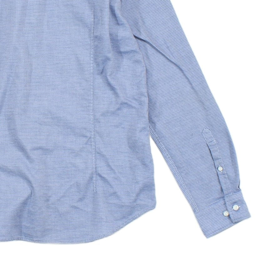 Mens Shirt Slim Fit Stretch Long Sleeve Office