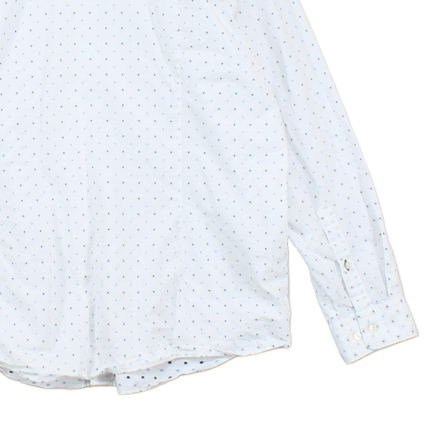 Mens Polka Dot Shirt Regular Fit Long Sleeve