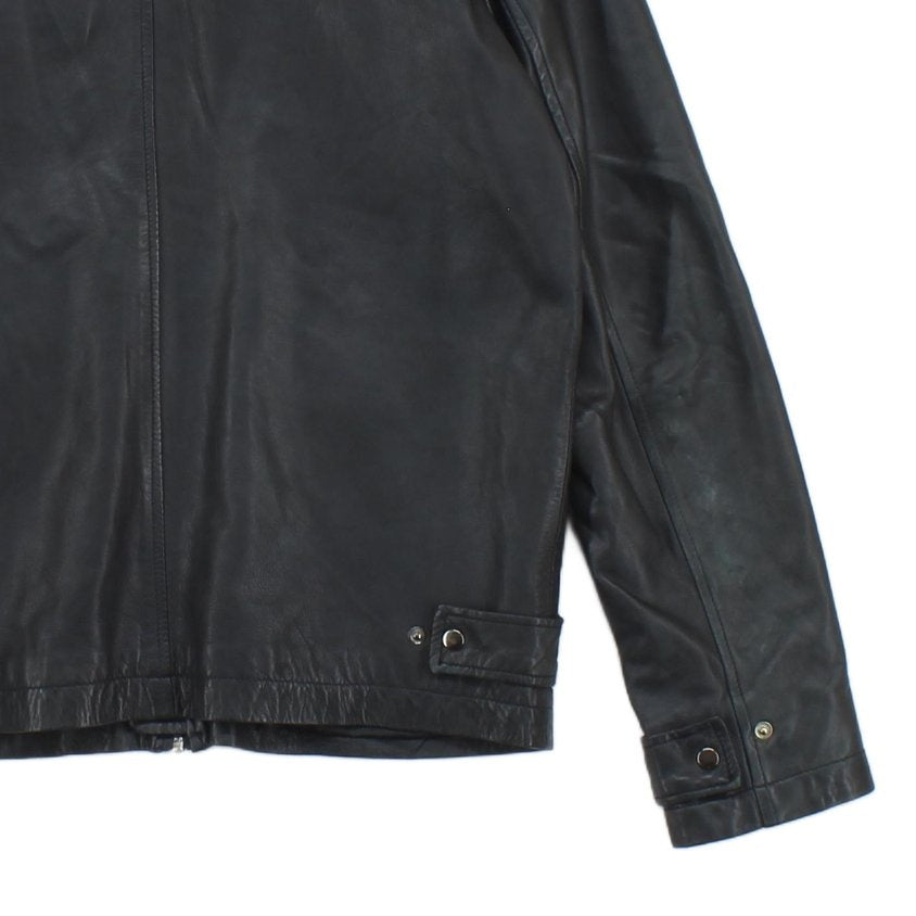 Mens Leather Jacket Full Zip Outerwear