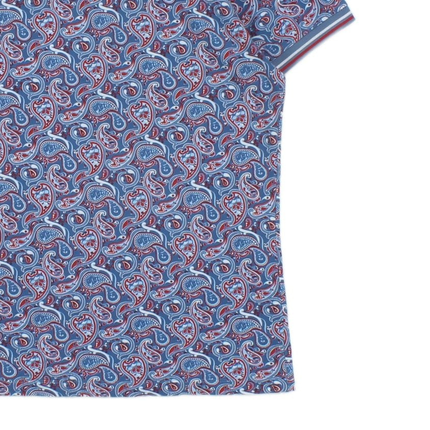 Mens Paisley Polo Shirt Made In Portugal Short Sleeve