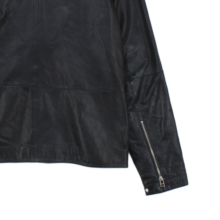 Mens Leather Jacket Biker Slim