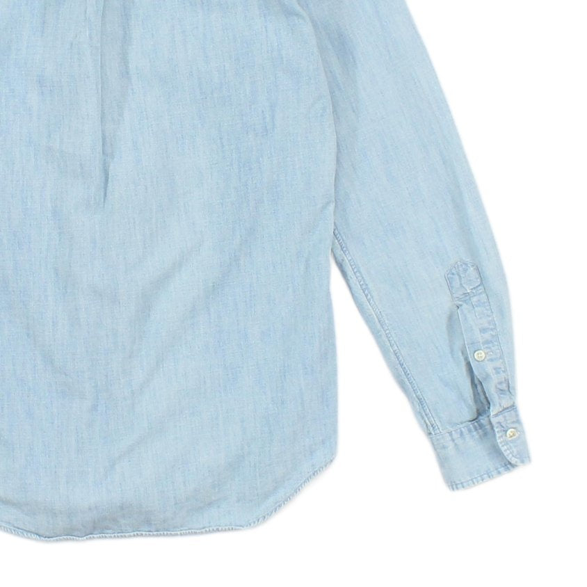 Mens Denim Shirt Slim Fit Long Sleeve Button Down