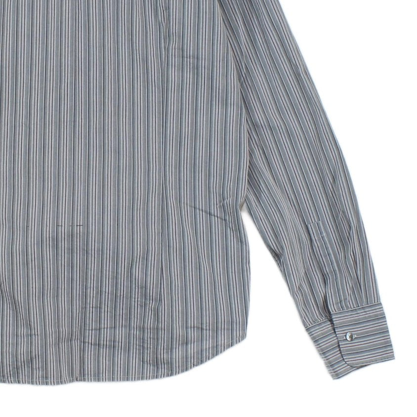 Mens Striped Shirt Slim Long Sleeve Button Up