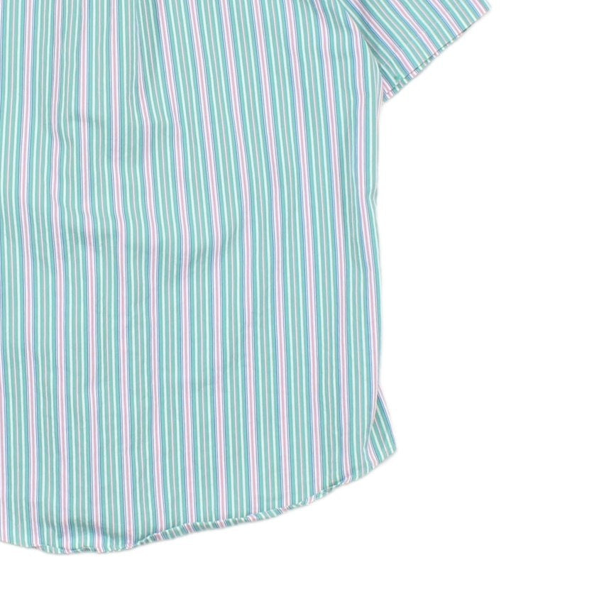 Mens Striped Shirt Custom Fit Short Sleeve