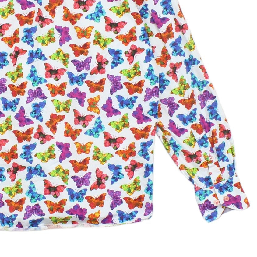 Mens Patterned Shirt Butterfly Long Sleeve