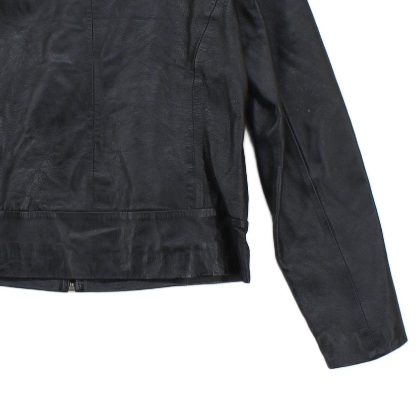 Womens Leather Jacket Full Zip Biker