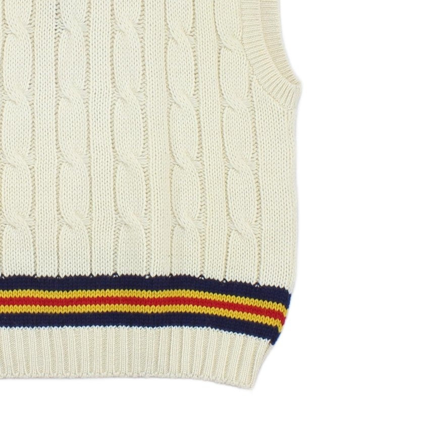 Mens Vintage Cricket Vest Jumper Uk Made Wool