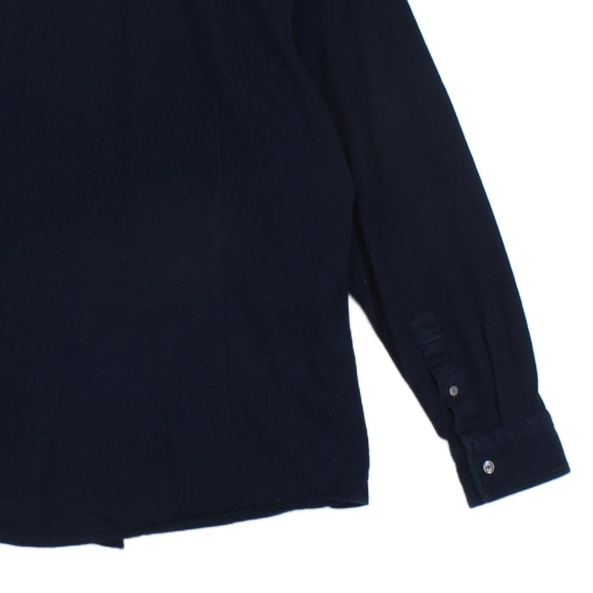 Mens Shirt Slim Long Sleeve Cotton