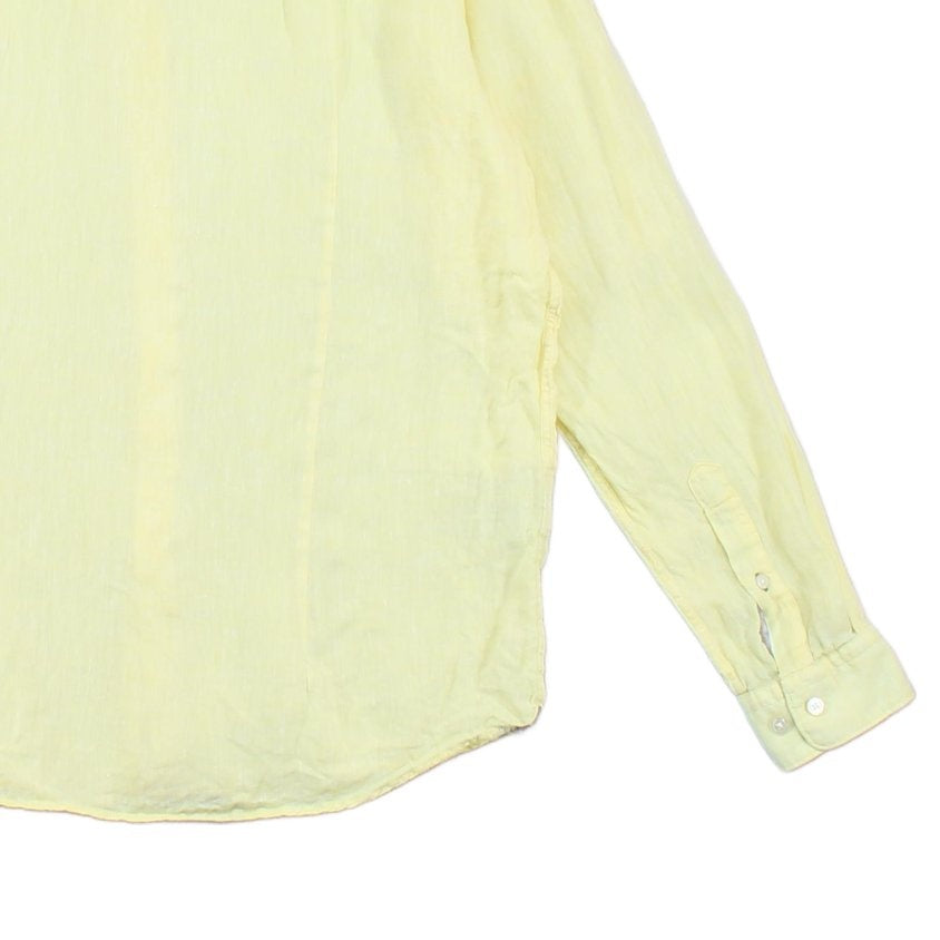 Mens Linen Shirt Button Up Long Sleeve Convertible