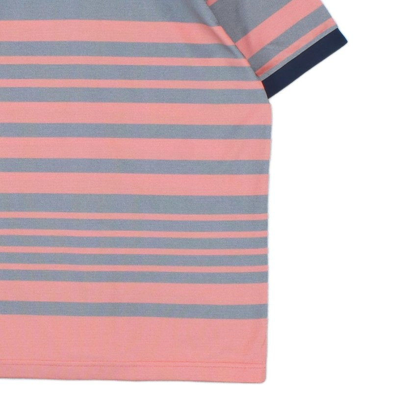 Mens Striped Polo Shirt Short Sleeve Collared
