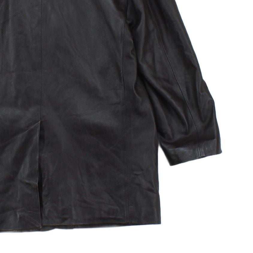 Mens Leather Jacket Blazer Long Sleeve