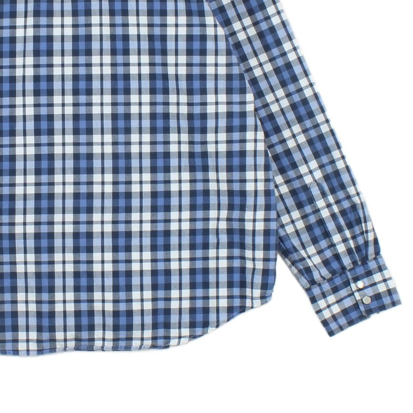 Mens Plaid Shirt Snap Long Sleeve Western