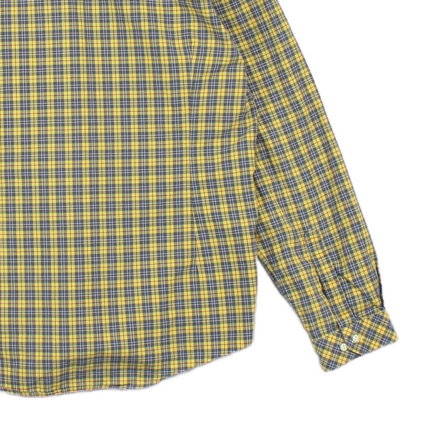 Mens Check Shirt Slim Fit Button Up Long Sleeve