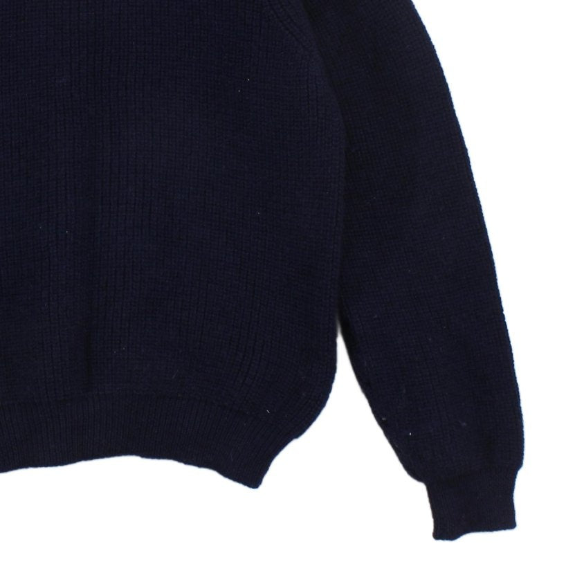 Mens Fisherman Jumper Chunky Knit 1/4 Zip Winter Wool