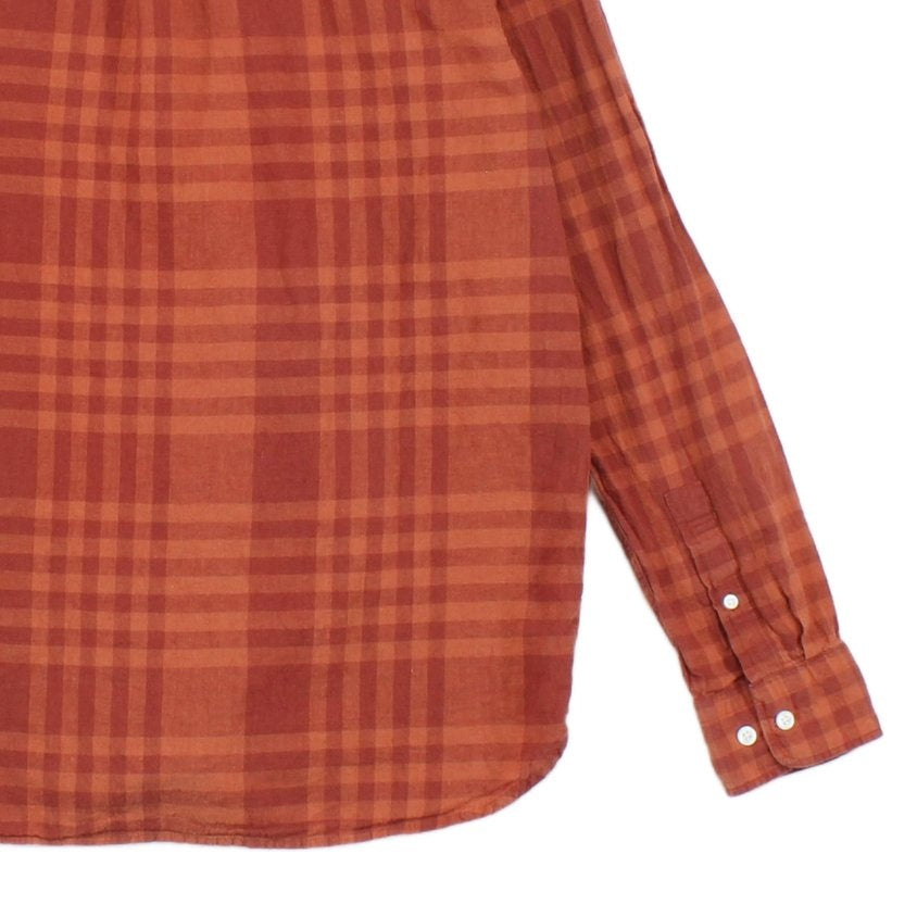 Mens Plaid Shirt Slim Fit Cotton Linen
