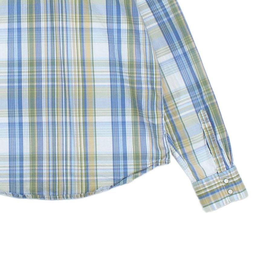 Mens Plaid Shirt Western Long Sleeve Button Up