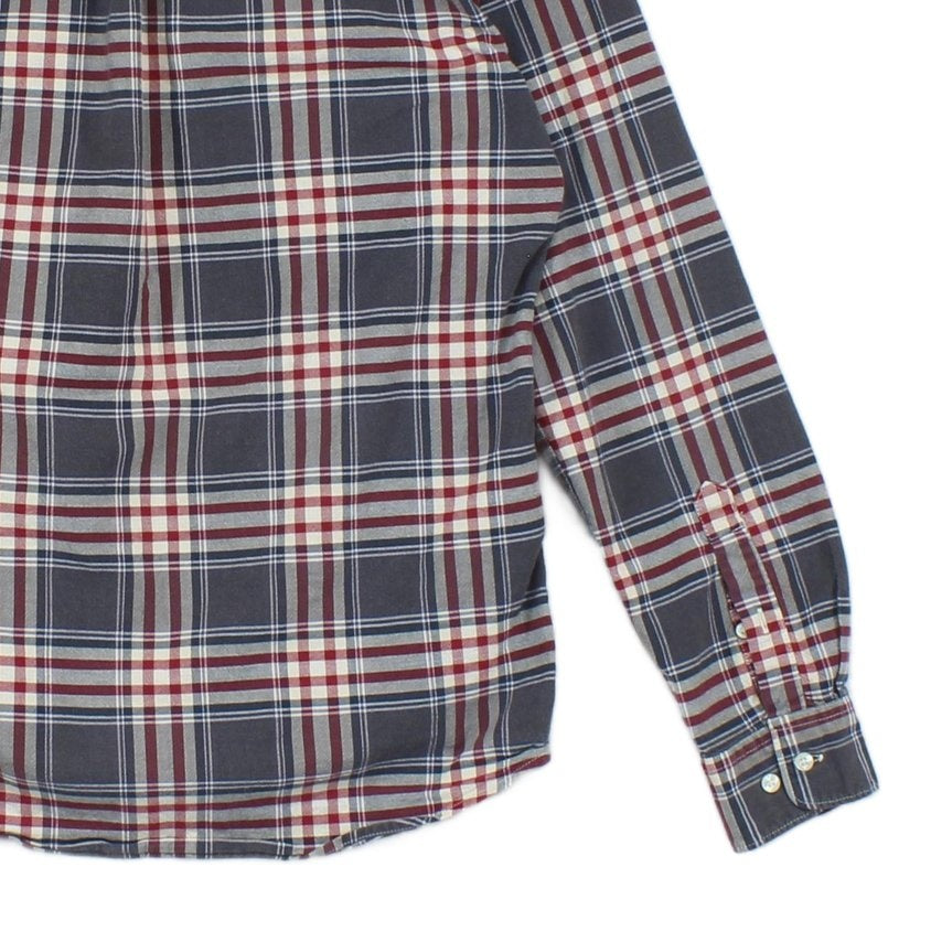 Mens Plaid Shirt Stretch Button Up Tailored Fit