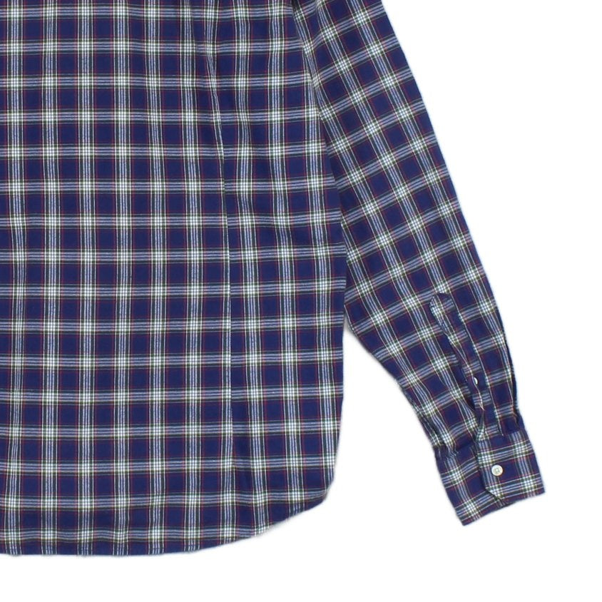 Mens Plaid Shirt Tailored Long Sleeve