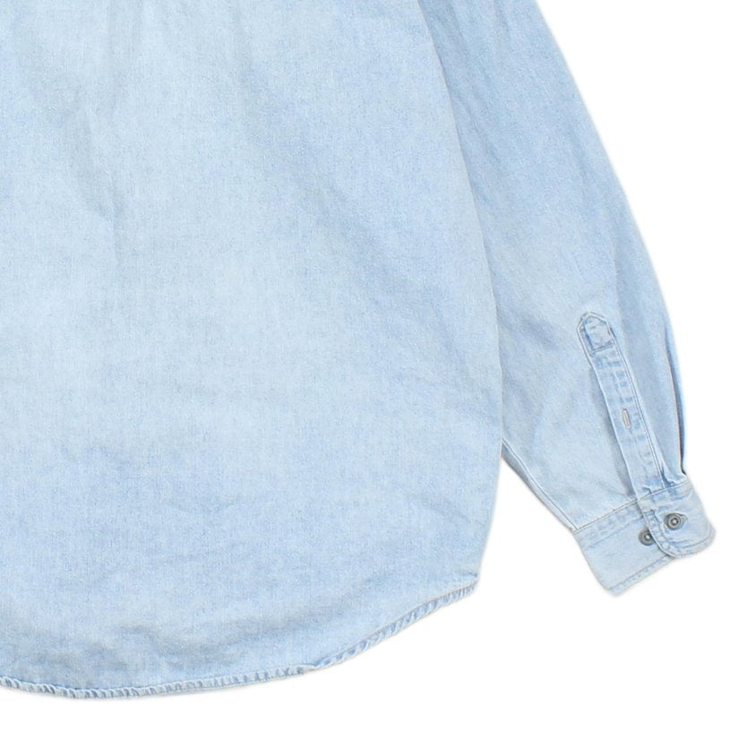 Mens Denim Shirt Long Sleeve Button Up