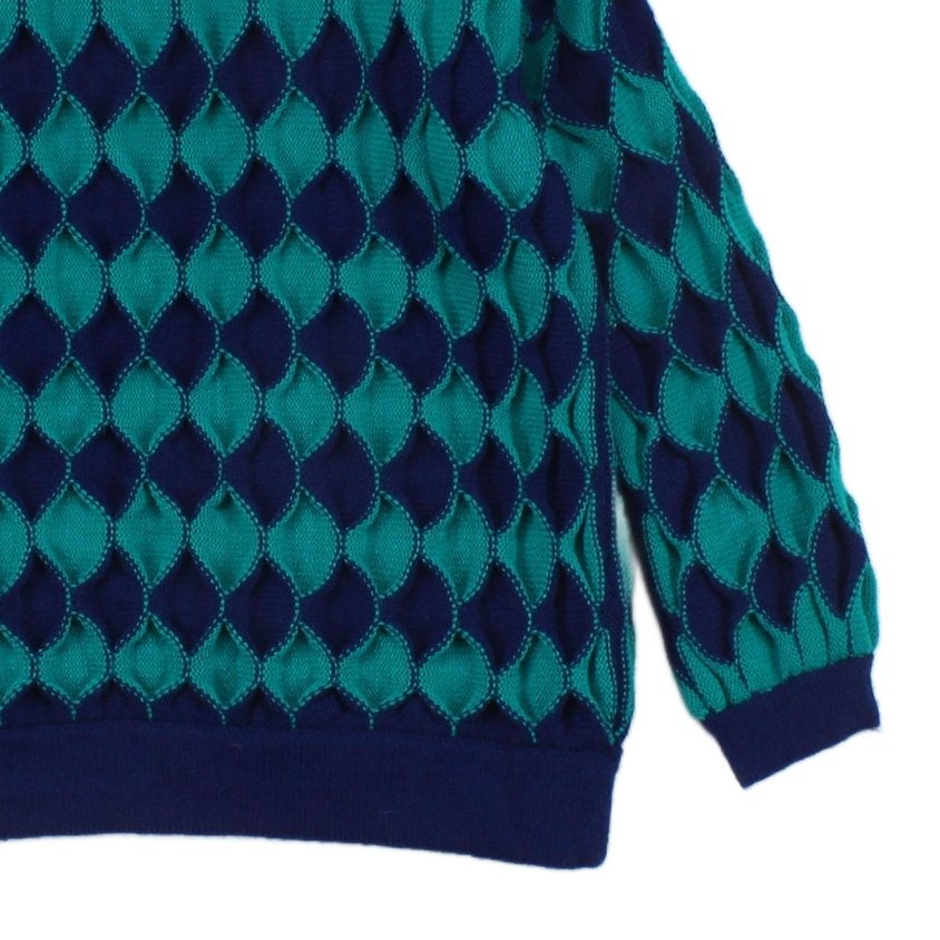 Womens Open Front Cardigan Geometric Chunky Knit