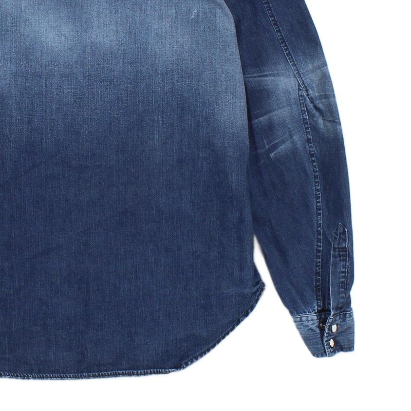 Mens Denim Shirt Long Sleeve Western