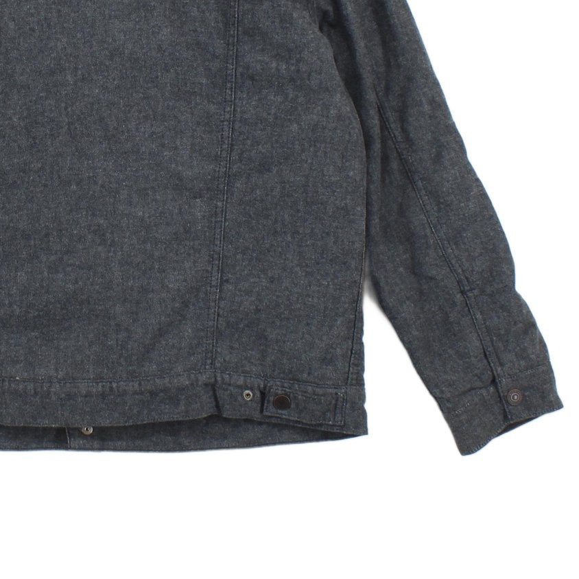 Mens Sherpa Denim Jacket Snap Button