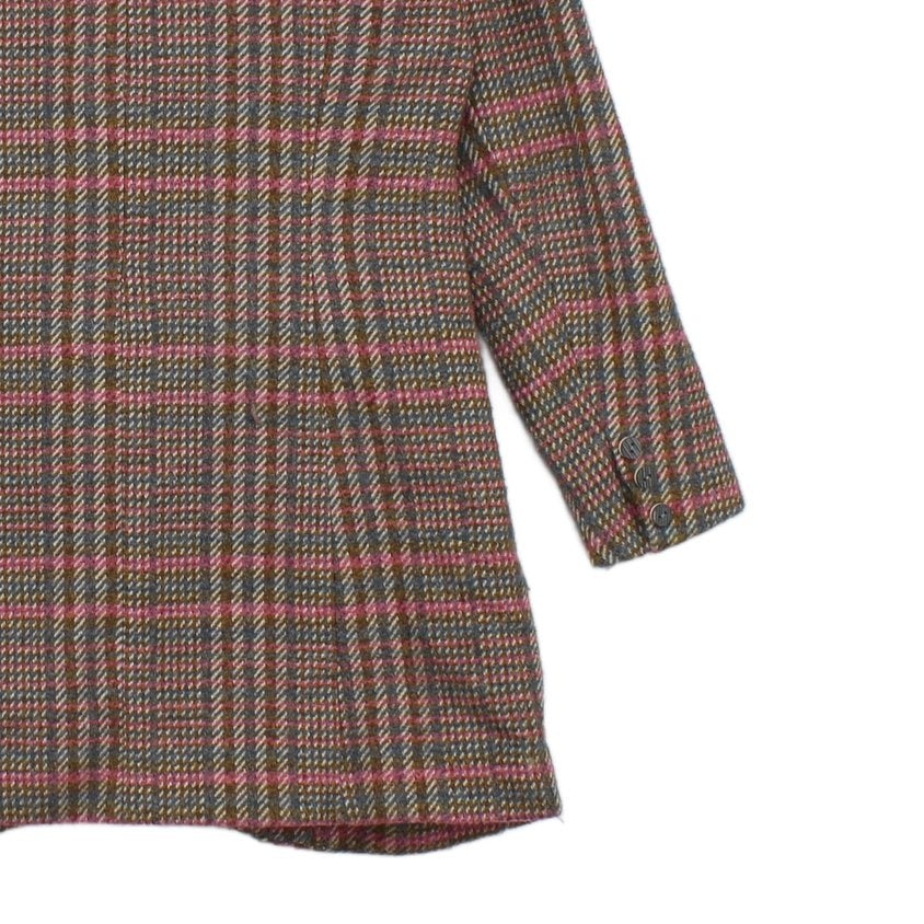 Womens Overcoat Plaid Check Wool Blend