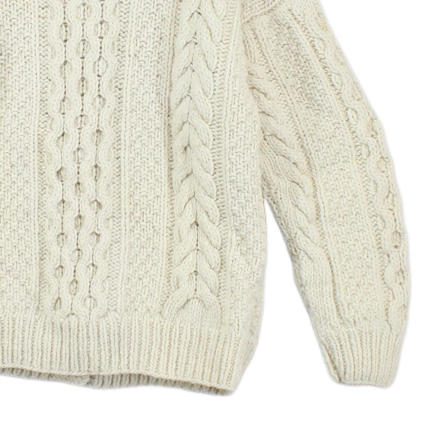 Womens Aran Knit Cardigan Cable Knit Button Up