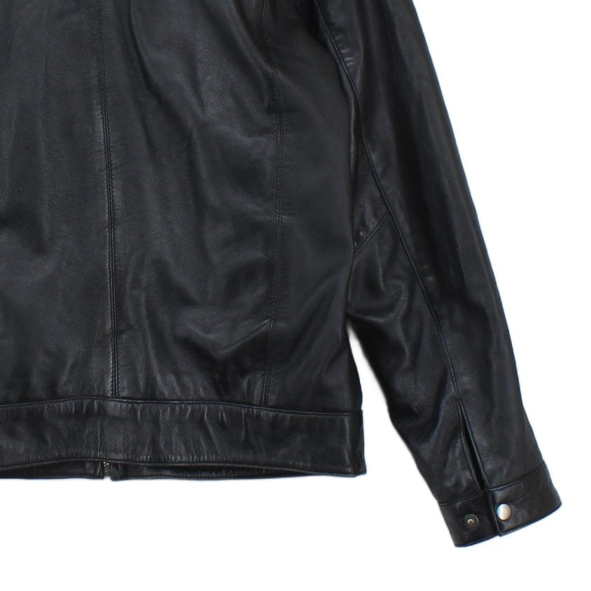 Mens Leather Jacket Full Zip Biker