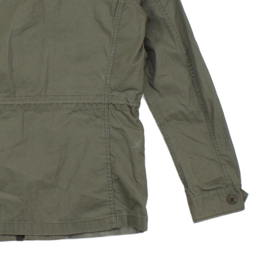 Mens Military Jacket Patch Full Zip Cotton