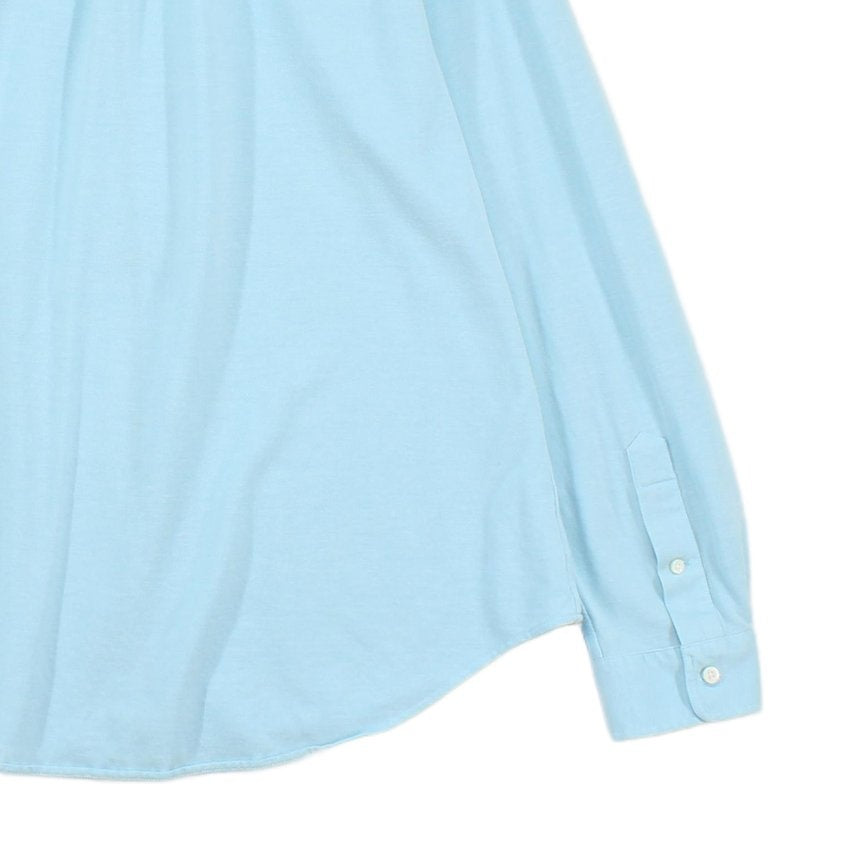 Mens Knit Shirt Button Up Long Sleeve Cotton
