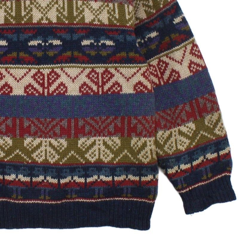Mens Shetland Wool Jumper Patterned