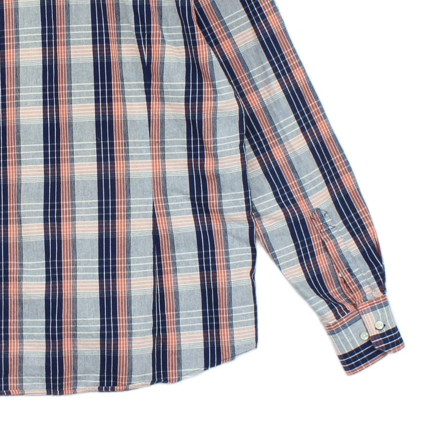 Mens Check Shirt Tailored Long Sleeve