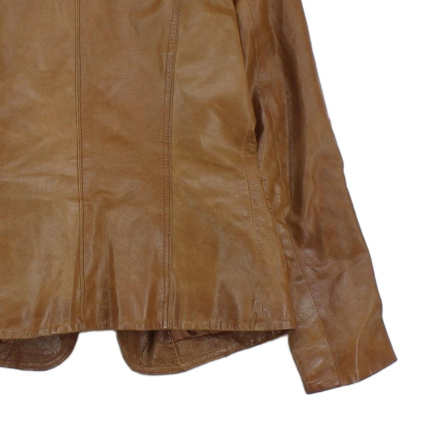Womens Leather Jacket Blazer 70S Retro