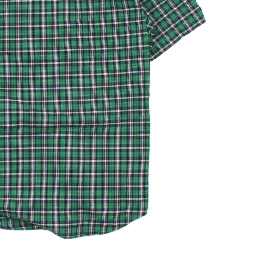 Mens Plaid Shirt Button Up Short Sleeve
