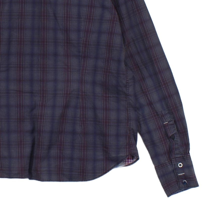Mens Plaid Shirt Long Sleeve Snap