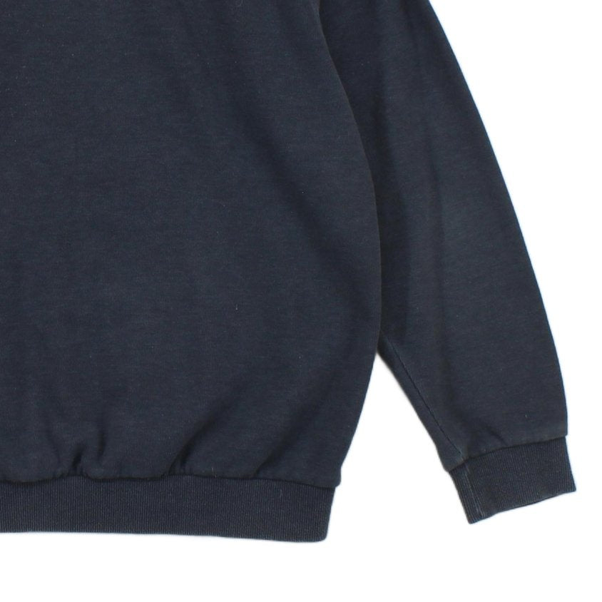 Mens 1/4 Zip Sweatshirt Ribbed Knit Logo