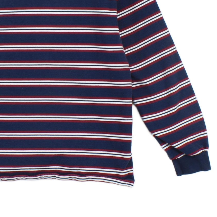 Mens 1/4 Zip Striped Sweatshirt Collared