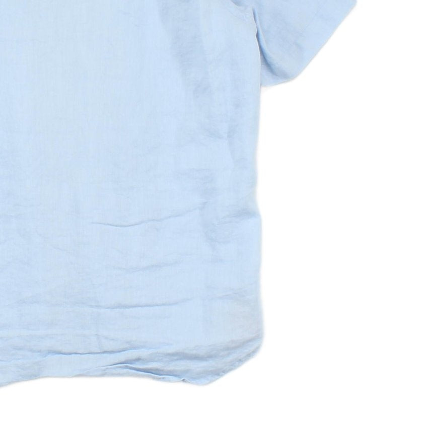 Mens Linen Shirt Short Sleeve Button Up Summer