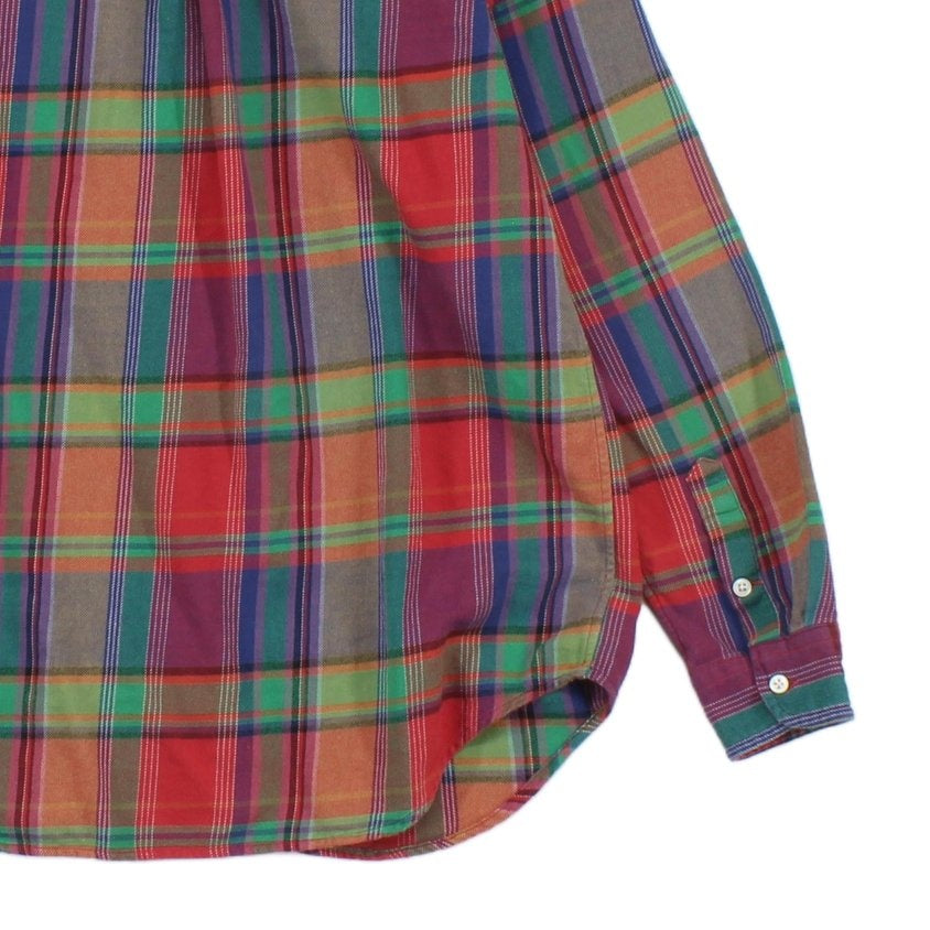 Mens Plaid Shirt Button-Up Long Sleeve