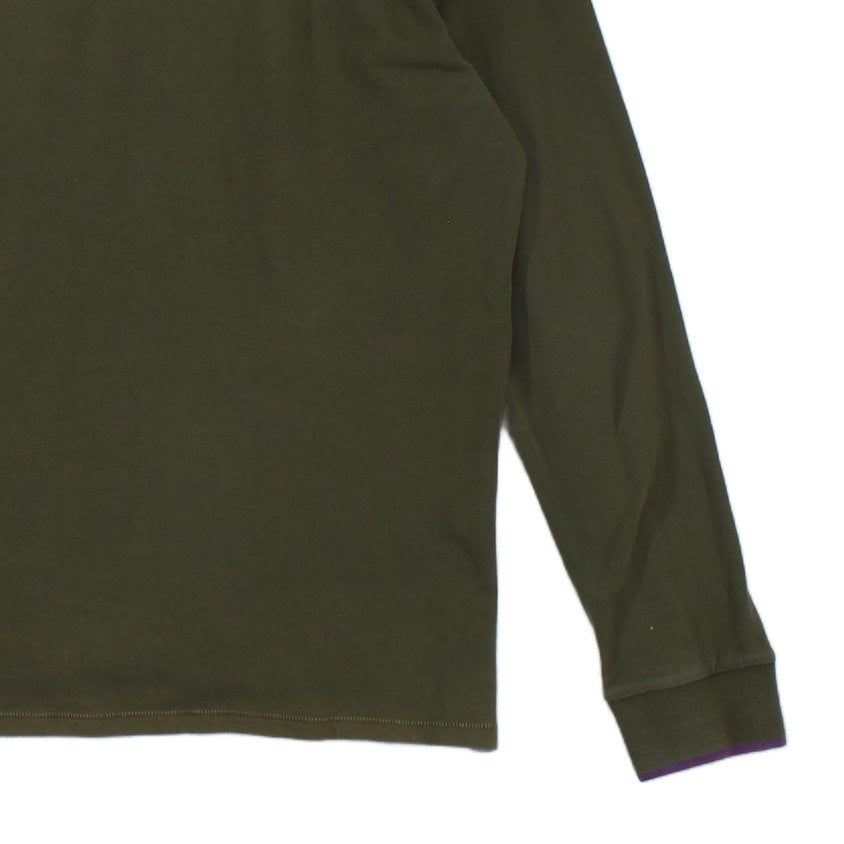 Mens Polo Shirt Long Sleeve Button Logo