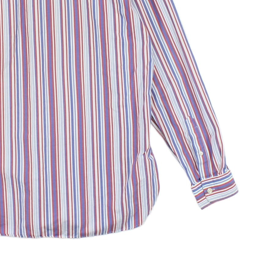 Mens Striped Shirt Long Sleeve Fitted