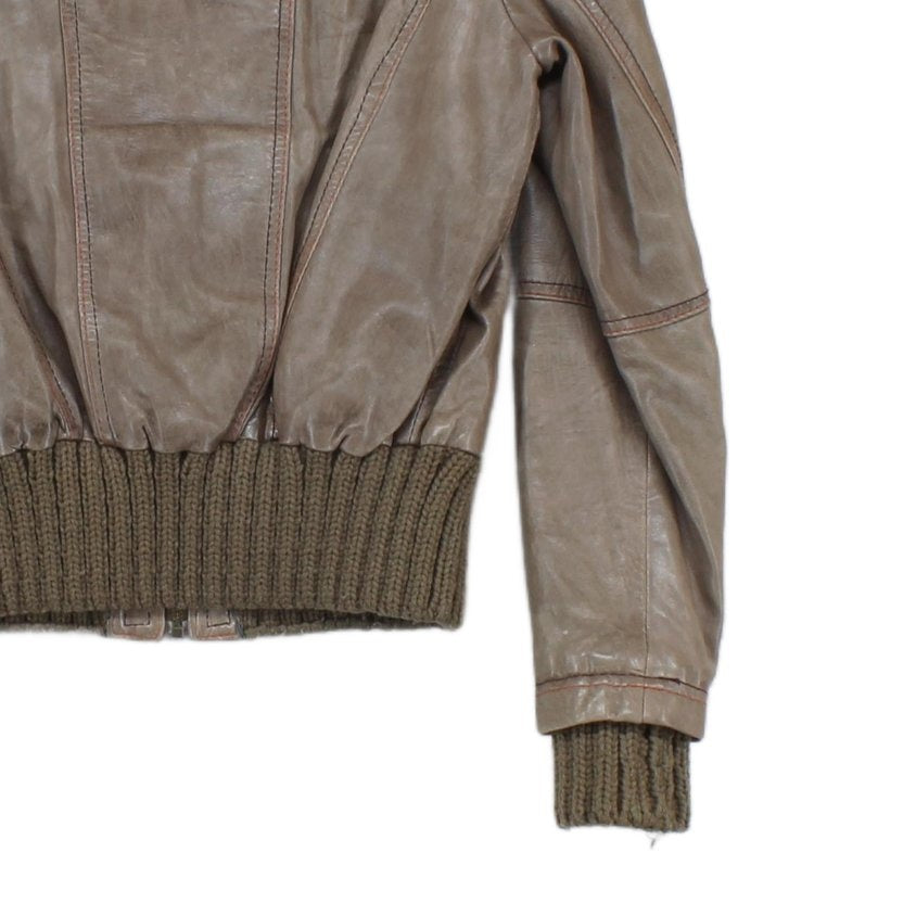 Womens Leather Jacket Zip
