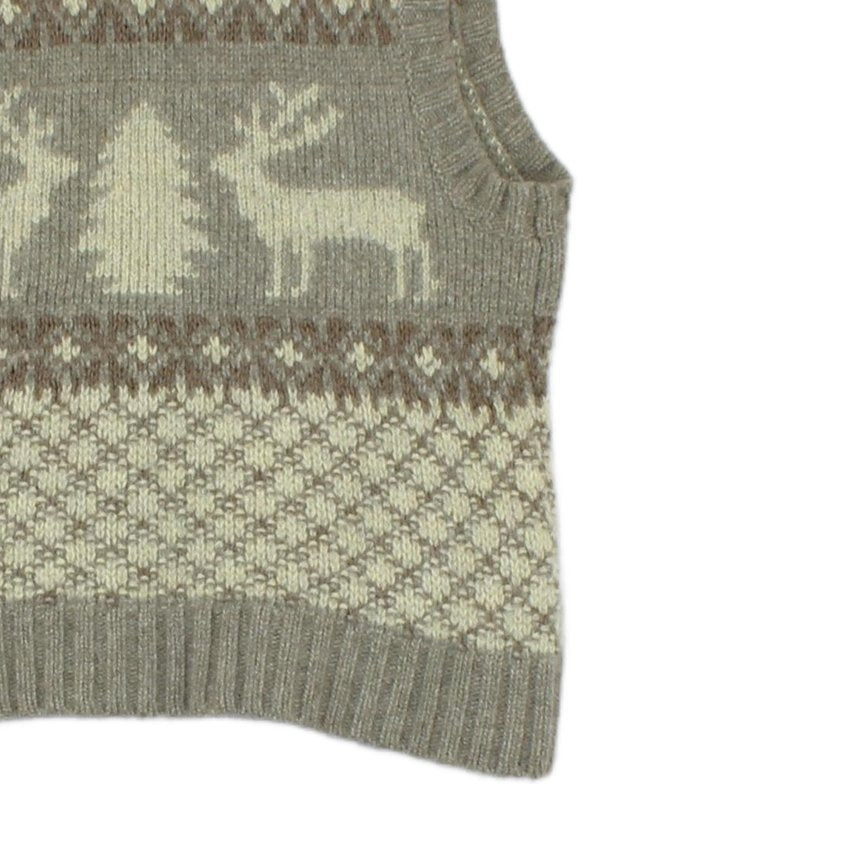 Womens Cardigan Vest Reindeer Knit